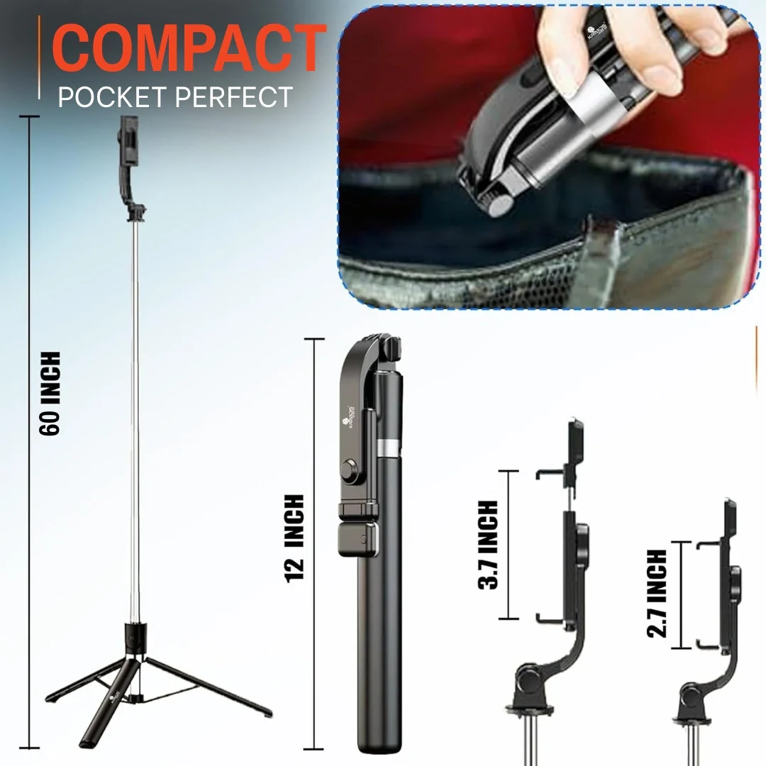 Tecmarx Halo Stick | 5FT Professional Multi-Role Tripod & Selfie Stick - Image 15