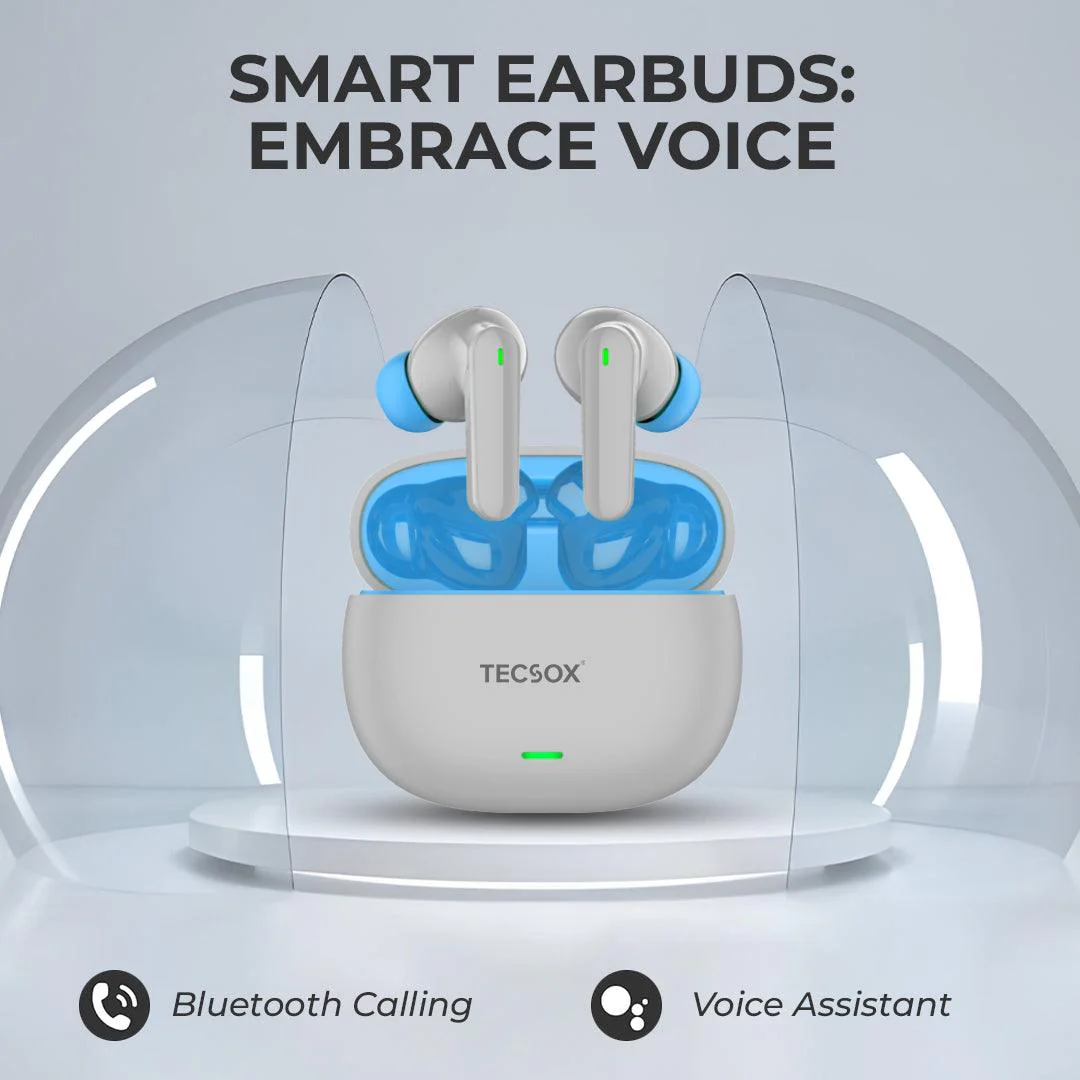 Tecmarx AudioX Bluetooth Earbuds | 40 Hr | Powerful Bass | Ultra light weight | IPX Water Resistant - Image 8