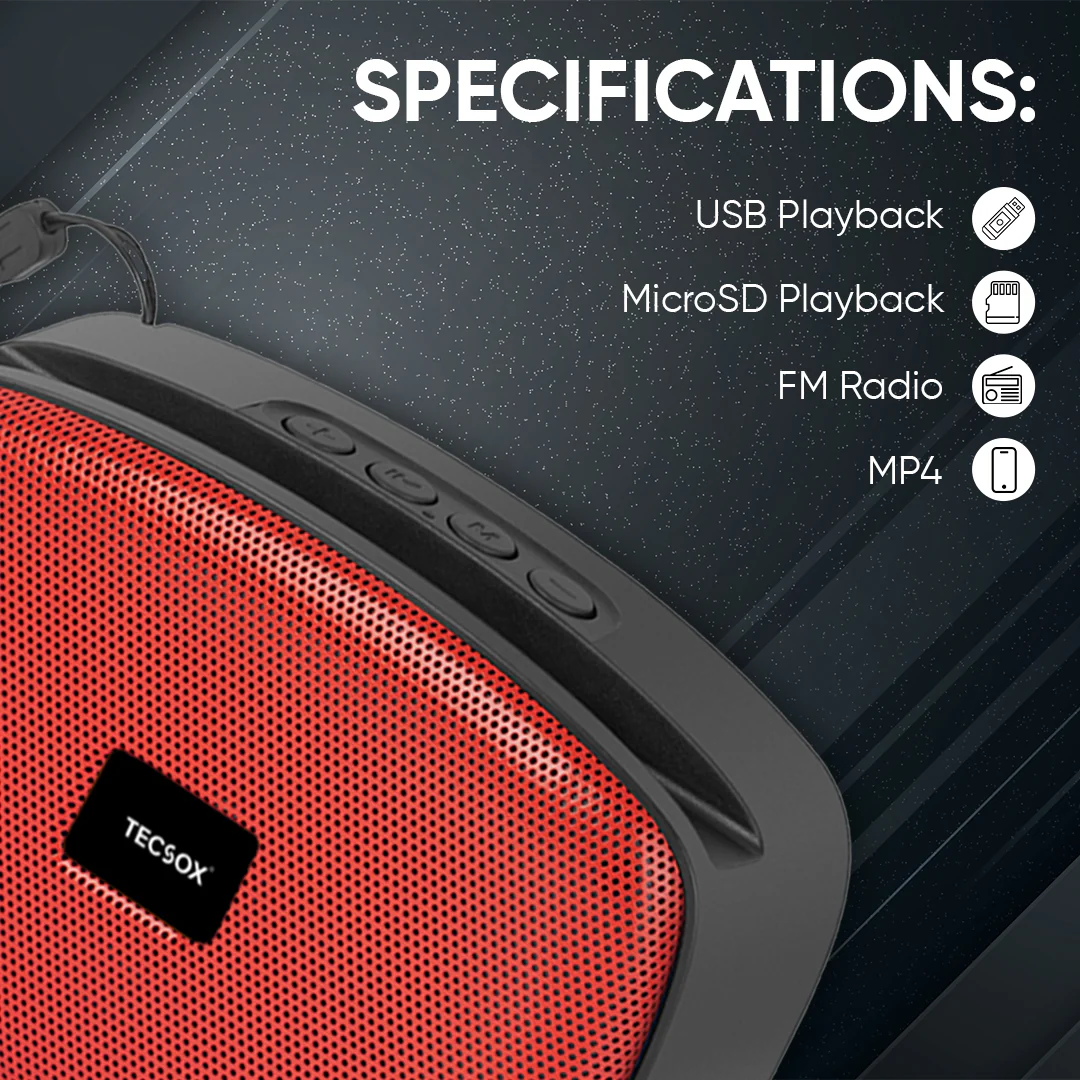 TecSox Stone 351 Bluetooth Speaker | 6 Hr Playtime | Balanced Sound | IPX Water Resistant - Image 6
